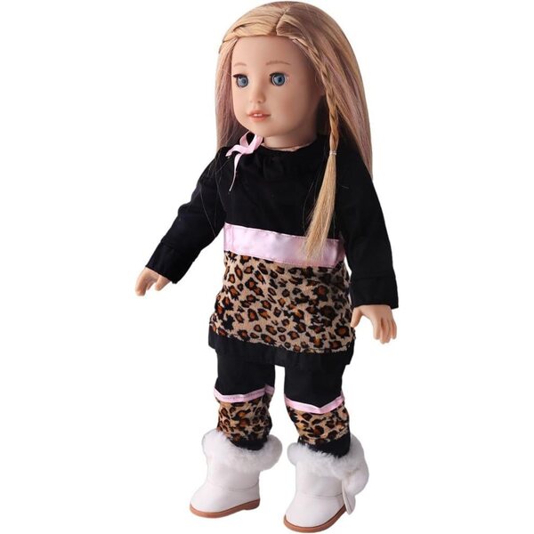 Completo Leopardato per Bambola Americana 46 cm - Top e Pantaloni Moda