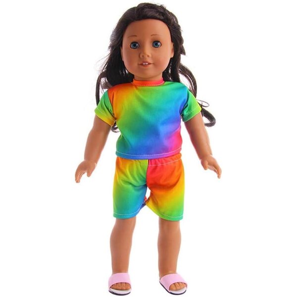 Abbigliamento da Spiaggia per Bambole 46 cm - Maglietta e Pantaloncini Uteruik