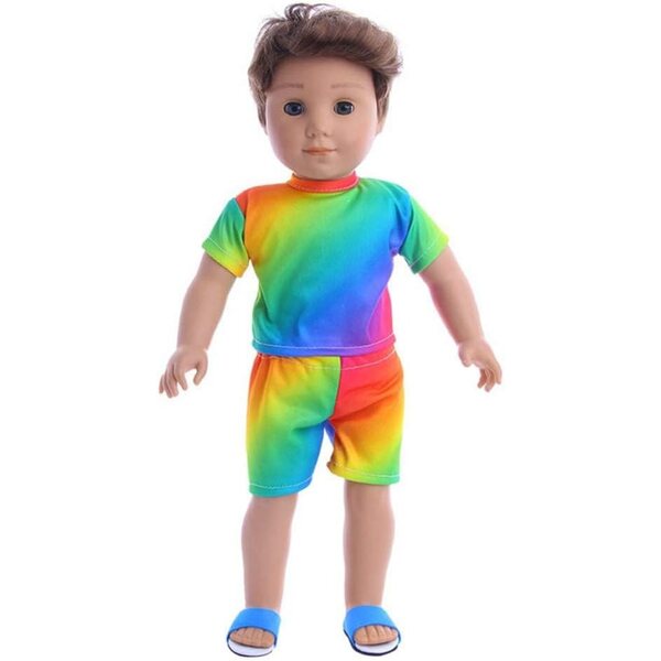 Abbigliamento da Spiaggia per Bambole 46 cm - Maglietta e Pantaloncini Uteruik