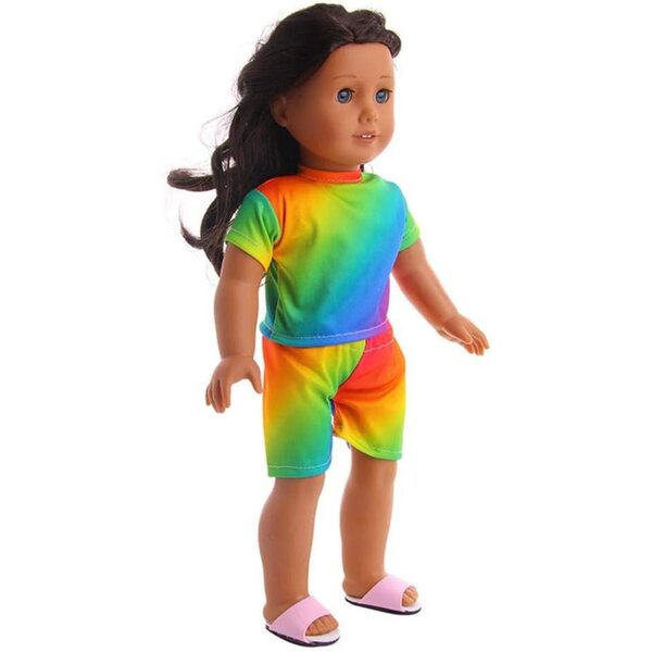 Abbigliamento da Spiaggia per Bambole 46 cm - Maglietta e Pantaloncini Uteruik