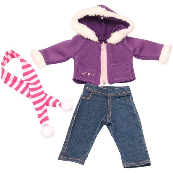 Lässige Kleidung für 46 cm große Puppen mit Mantel, Schal und Hose – Uteruik