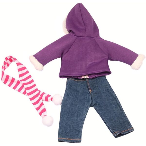 Lässige Kleidung für 46 cm große Puppen mit Mantel, Schal und Hose – Uteruik