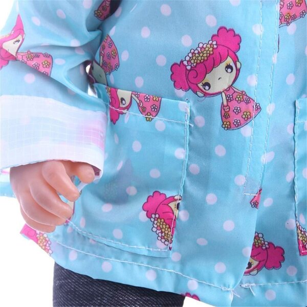 Impermeabile completo casual per bambola 46 cm con cappotto, pantaloni e cappello