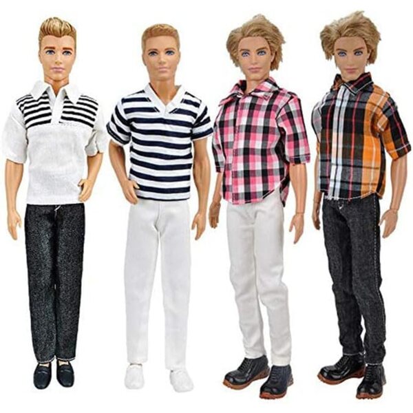 Set 4 abiti casual per bambole maschili 30 cm - vestiti sicuri e rimovibili