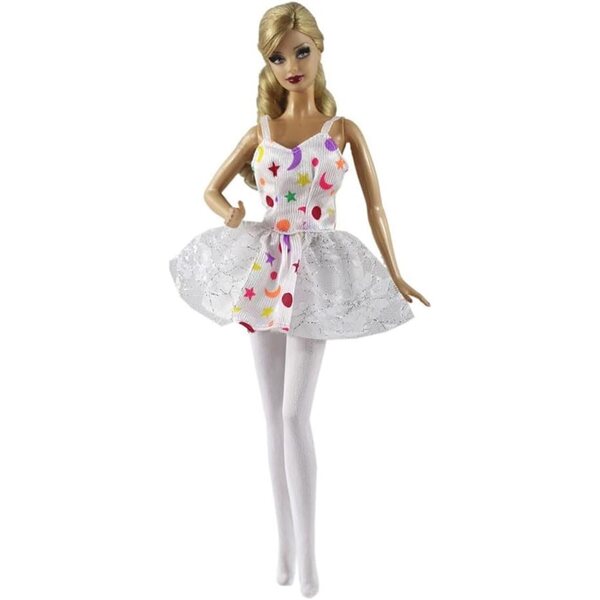 Kleidung für 30-cm-Puppen – Mantel mit Sternen und Mond, Tutu und lässige Leggings