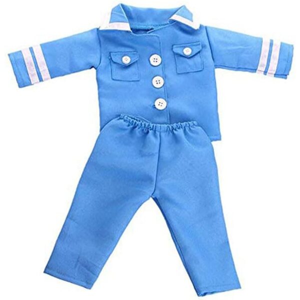 Completo Blu per Bambola Americana 46 cm con Maglia a Maniche Lunghe e Pantaloni