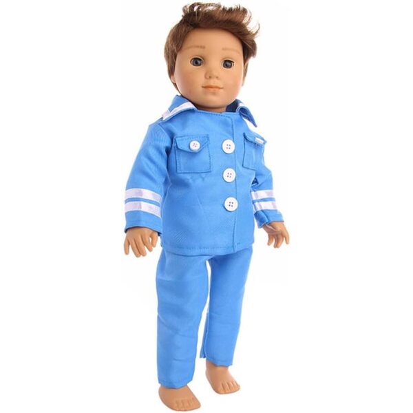Completo Blu per Bambola Americana 46 cm con Maglia a Maniche Lunghe e Pantaloni