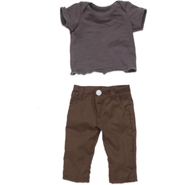 Kleidung für amerikanische Puppen 46 cm – komplettes T-Shirt und braune Hose Uteruik