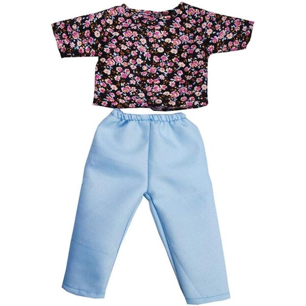 Completo casual floreale per bambole americane 46 cm con maglietta e pantaloni