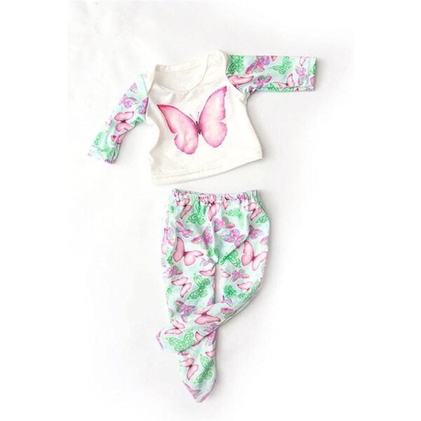 Amerikanische Puppenkleidung 46 cm – Set mit langen Ärmeln und Schmetterlingshosen