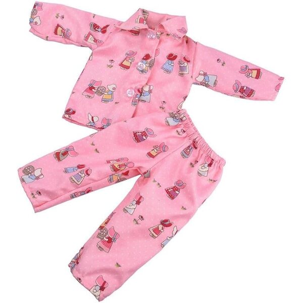 Completo Pigiama Rosa per Bambola Americana 46 cm - Top e Pantaloni Accessorio Costume