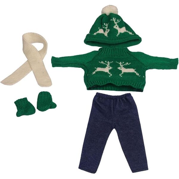 Set vestiti natalizi Uteruik per bambola americana 46 cm con maglione e accessori