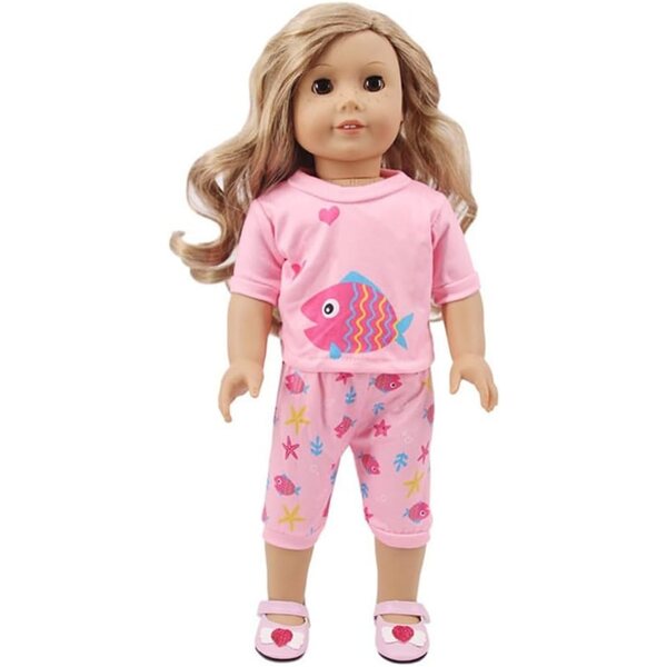 Kleidung für amerikanische Puppen 46 cm – kurzärmeliges Oberteil und Cartoon-Uteruik-Hose