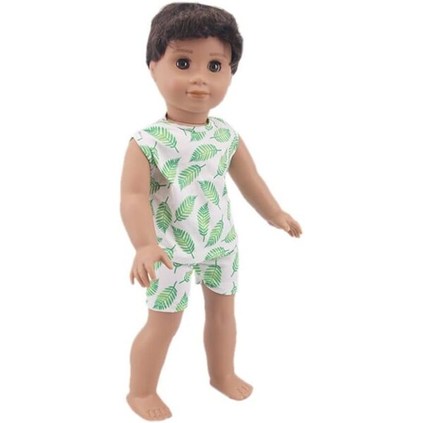 Kleidung für amerikanische Puppen 46 cm – Set aus lässigem T-Shirt und Shorts #D