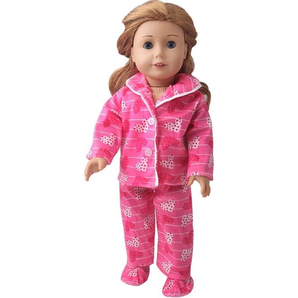 Pyjama-Set für amerikanische Puppen, 46 cm, mit Augenmaske, Schuhen und Accessoires