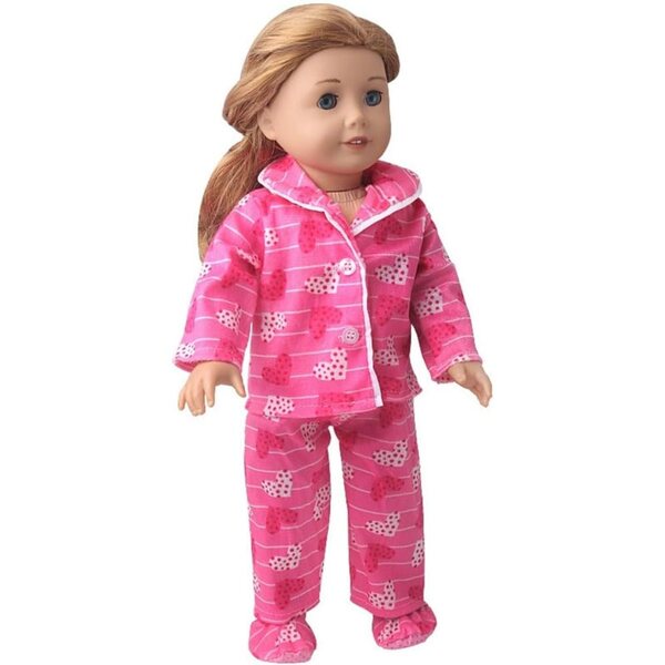 Pyjama-Set für amerikanische Puppen, 46 cm, mit Augenmaske, Schuhen und Accessoires