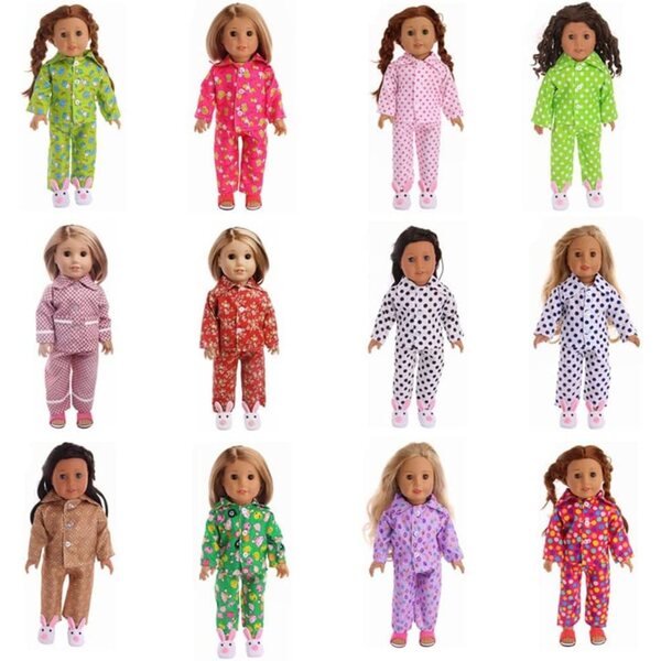 46-cm-Pyjama-Set für American Doll – Langarmshirt und Hose