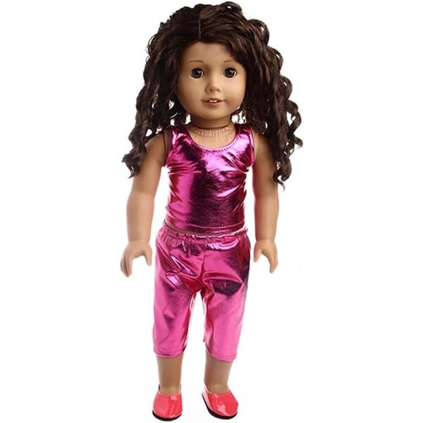 Completo Rosso Rosa per Bambole Americane 46 cm - Top e Pantaloni Moda