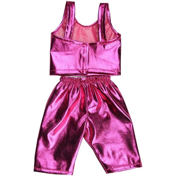 Completo Rosso Rosa per Bambole Americane 46 cm - Top e Pantaloni Moda