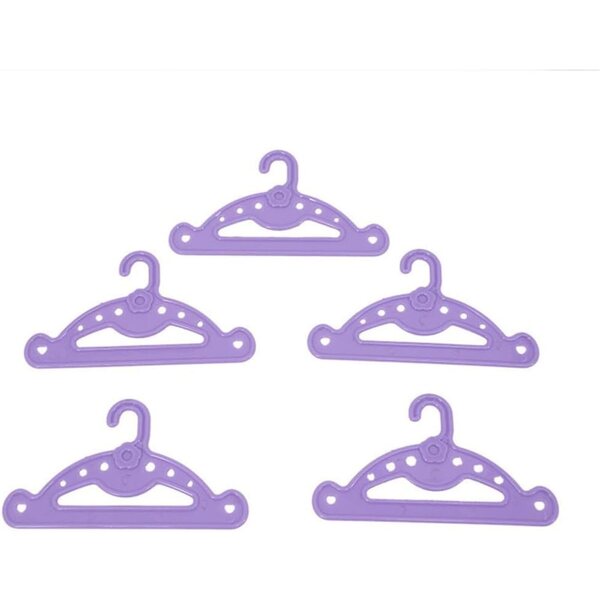 5 Grucce in Plastica Viola per Vestiti Bambole 46 cm/18 Pollici - Uteruik