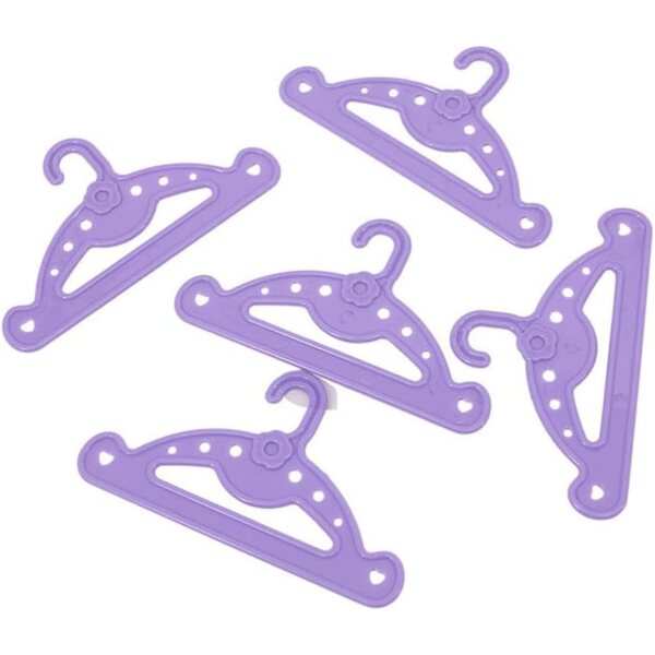 5 Grucce in Plastica Viola per Vestiti Bambole 46 cm/18 Pollici - Uteruik
