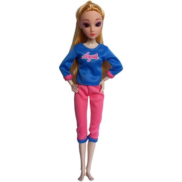 Tuta Sportiva per Bambola 11 Pollici 1/6 - Top Blu e Pantaloni Rosa Uteruik