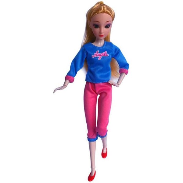 Tuta Sportiva per Bambola 11 Pollici 1/6 - Top Blu e Pantaloni Rosa Uteruik