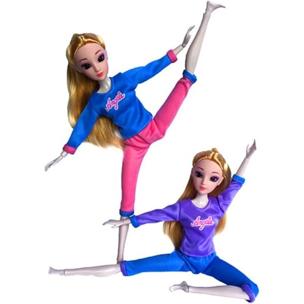 Tuta Sportiva per Bambola 11 Pollici 1/6 - Top Blu e Pantaloni Rosa Uteruik