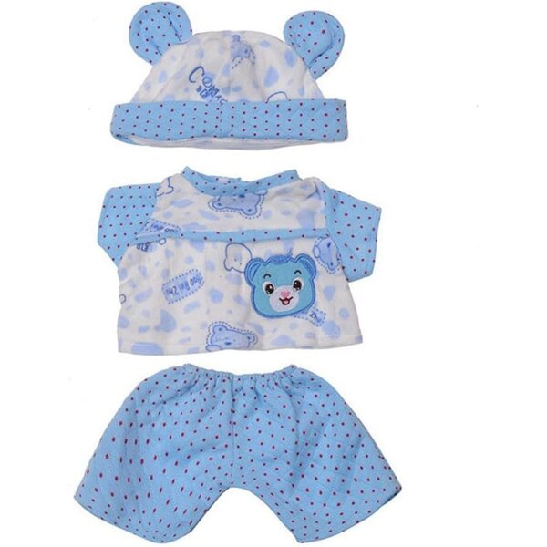 Kleidung für amerikanische Puppen 46 cm – Oberteil, Shorts und blaue Bärenmütze