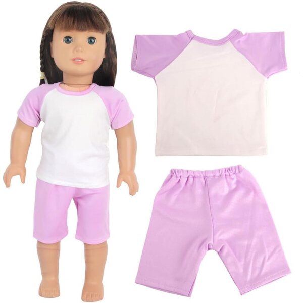 Set Vestiti Estivi per Bambole 46 cm - Maglietta Maniche Corte e Pantaloncini Uteruik