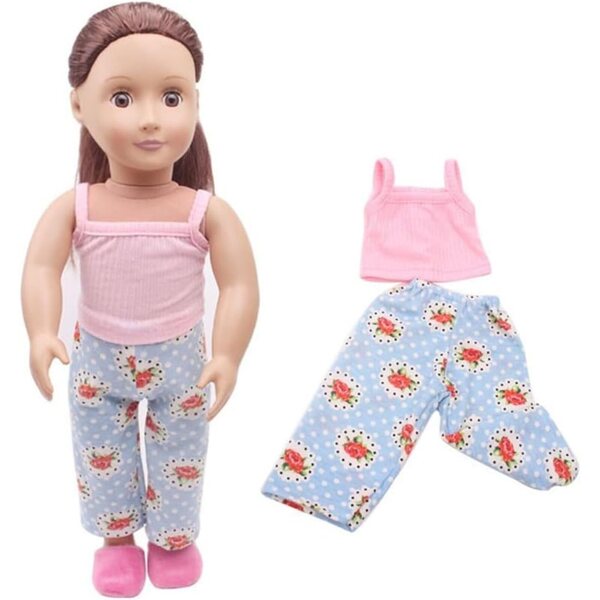 Lässige Kleidung für 18-Zoll-amerikanische Puppen – ärmelloses Oberteil und Hose