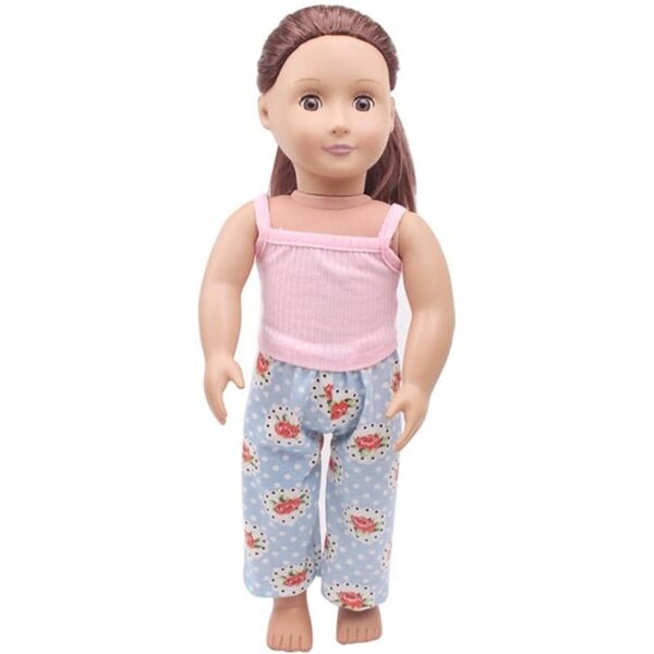 Lässige Kleidung für 18-Zoll-amerikanische Puppen – ärmelloses Oberteil und Hose