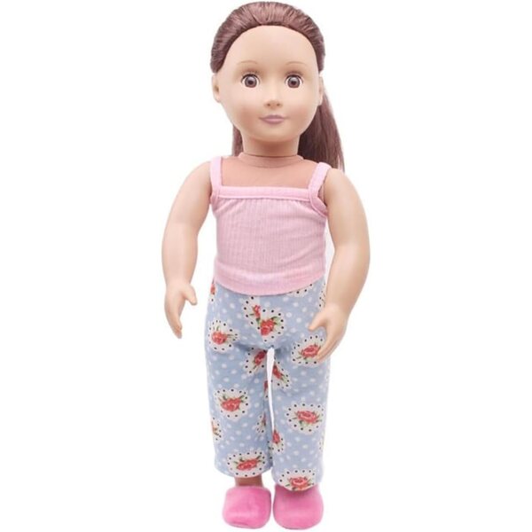 Lässige Kleidung für 18-Zoll-amerikanische Puppen – ärmelloses Oberteil und Hose