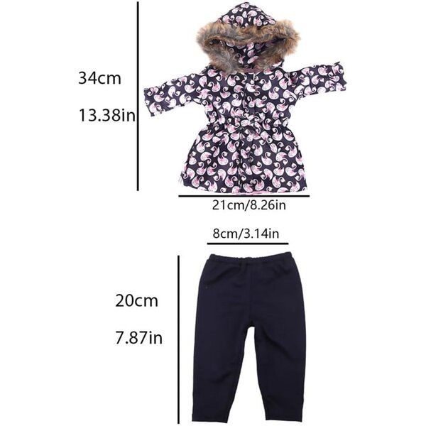 Completo Giacca Imbottita e Pantaloni per Bambola Americana 46 cm - Uteruik