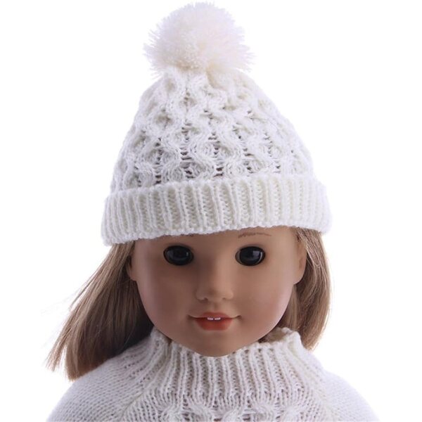 Set 4 Abiti Maglia per Bambole Americane 45 cm con Cappello e Accessori