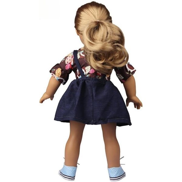 Kleidungsset für American Doll 46 cm – Jeansrock und kurzärmeliges T-Shirt