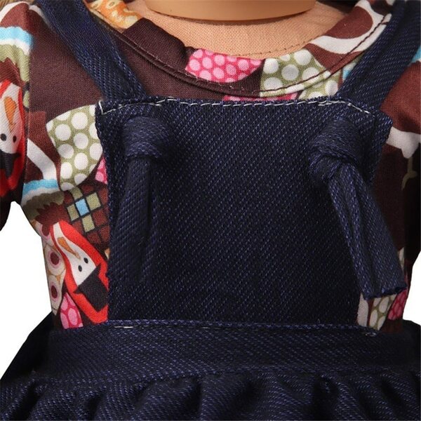 Kleidungsset für American Doll 46 cm – Jeansrock und kurzärmeliges T-Shirt