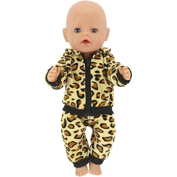 Completo Leopardato per Bambole 46 cm con Giacca e Pantaloni - Abito Casual Uteruik