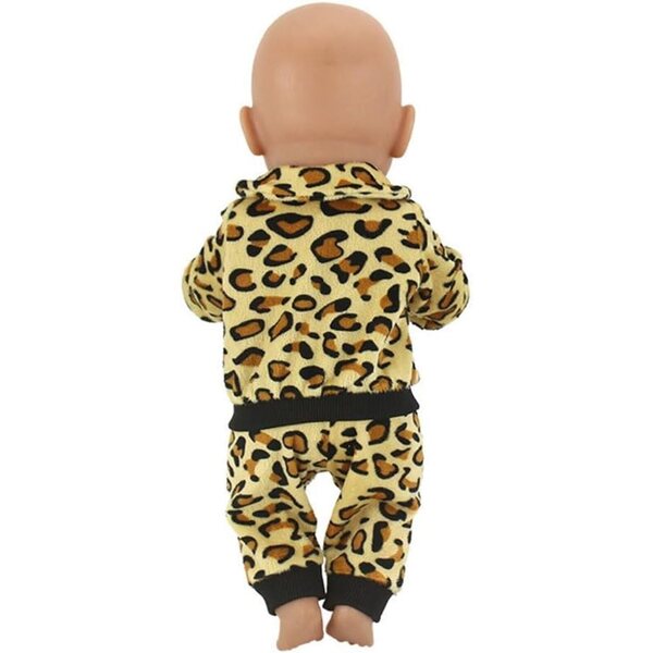 Completo Leopardato per Bambole 46 cm con Giacca e Pantaloni - Abito Casual Uteruik