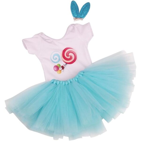 46-cm-Puppen-Outfit – Lollipop-T-Shirt und lässiger Spitzenrock Uteruik