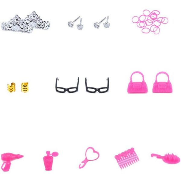 Set Accessori per Bambole 30 cm - 83 Pezzi Abiti, Scarpe, Utensili e Supporti