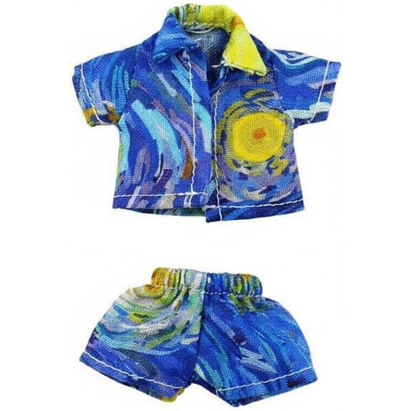 Gralara Vestiti per Bambola OB11 Stile Hawaiano Blu Scuro con Stampa Floreale