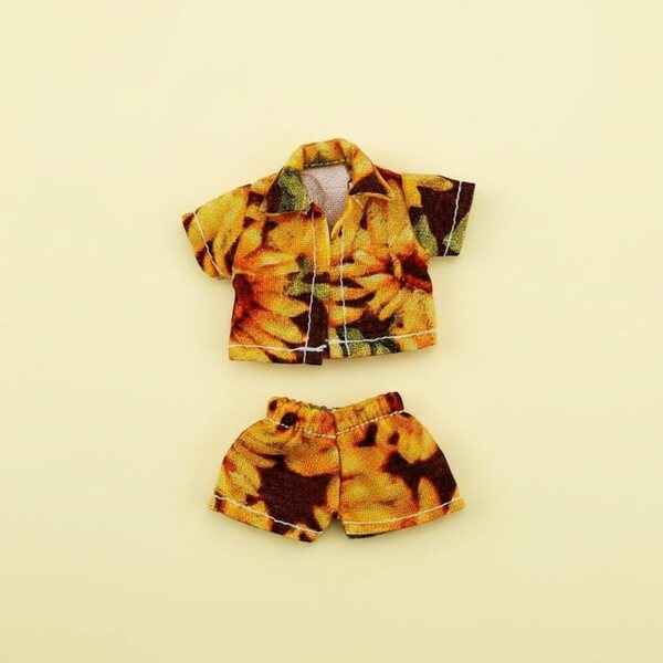 Gralara Vestiti per Bambola OB11 Stile Hawaiano Blu Scuro con Stampa Floreale