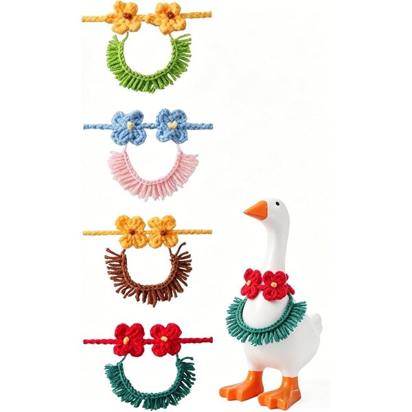 Set 4 abiti tropicali per oca da scrivania 17,8 cm, tema hawaiano estivo