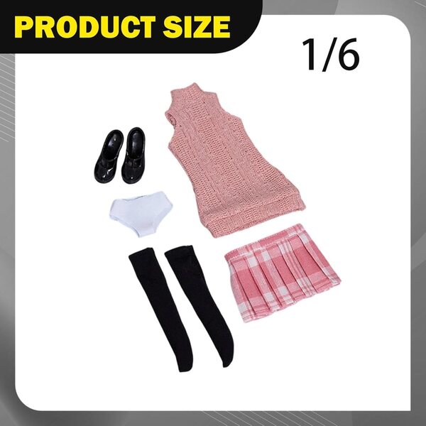 1/6 Bekleidungsset für TISHITA-Puppen – Oberteil, Rock, Socken, Schuhe und Accessoires