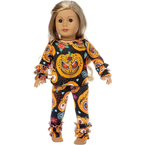 Costume Halloween Bambola 46 cm - Maglia Maniche Lunghe e Pantaloni in Set #B