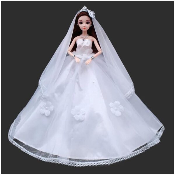 Abito da Sposa per Bambola 30 cm con Velo Elegante - Accessori Costume Uteruik