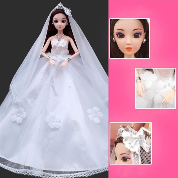 Abito da Sposa per Bambola 30 cm con Velo Elegante - Accessori Costume Uteruik