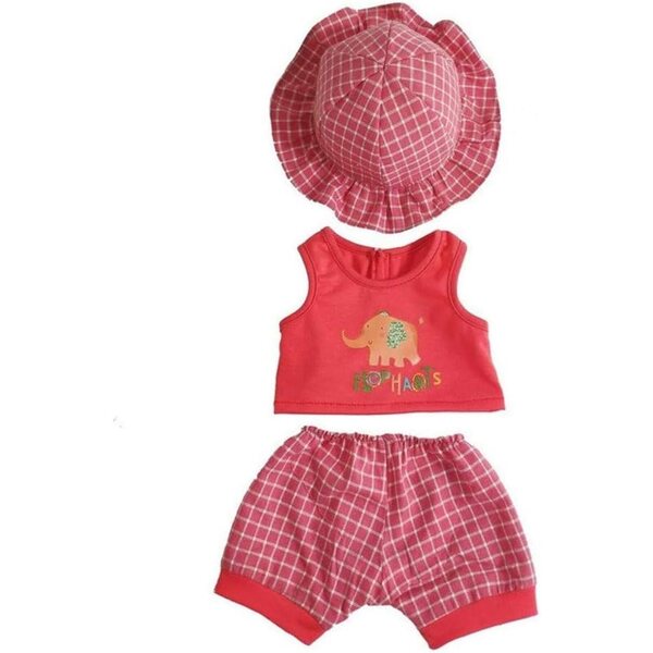 Kleidung für 46 cm große Uteruik-Puppen – Oberteil, Shorts, Hut und Accessoires