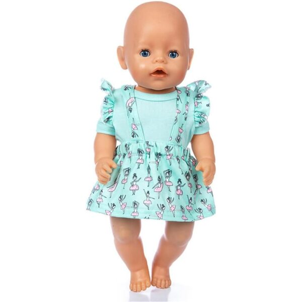 Kleidung für amerikanische Puppen 46 cm – T-Shirt und Rock mit Hosenträgern Uteruik